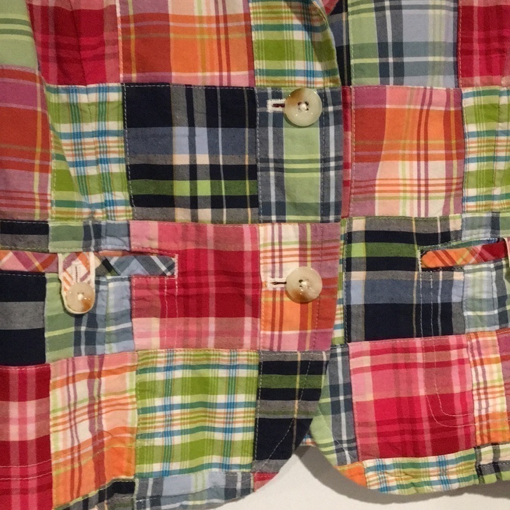 L.L.Bean Patchwork blazer size 12P Multicolor preppy blazer - Picture 5 of 7